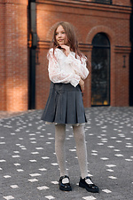 Серые колготки в сеточку со стразами M-SOCKS 2040377 фото №7