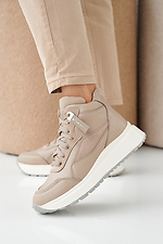 Damen-Wintersneaker aus Cappuccino-Leder 2505377 Foto №1