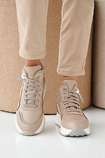 Damen-Wintersneaker aus Cappuccino-Leder 2505377 Foto №2