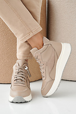 Damen-Wintersneaker aus Cappuccino-Leder 2505377 Foto №5