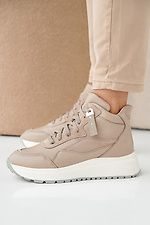 Damen-Wintersneaker aus Cappuccino-Leder 2505377 Foto №6