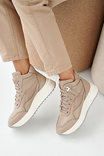 Damen-Wintersneaker aus Cappuccino-Leder 2505377 Foto №7