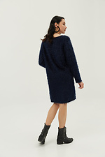 Трикотажна сукня-светр довжиною до колін з коротким ворсом "травка" синього кольору Garne 3039377 фото №4