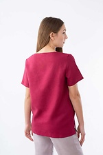 Прямая льняная блуза с вышивкой и короткими рукавами Cornett-VOL 2012379 фото №2