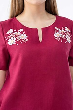 Прямая льняная блуза с вышивкой и короткими рукавами Cornett-VOL 2012379 фото №3