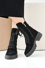 Winterstiefel fr Damen aus schwarzem Wildleder 2505379 Foto №6