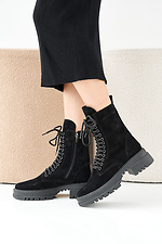 Winterstiefel fr Damen aus schwarzem Wildleder 2505379 Foto №7