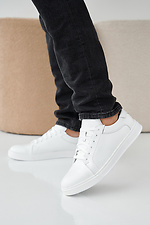 Men's spring-autumn white leather sneakers 2505380 photo №1