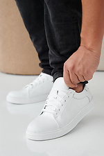 Men's spring-autumn white leather sneakers 2505380 photo №2