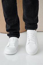 Men's spring-autumn white leather sneakers 2505380 photo №3