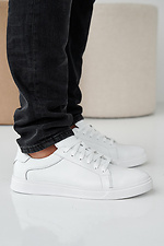 Men's spring-autumn white leather sneakers 2505380 photo №4