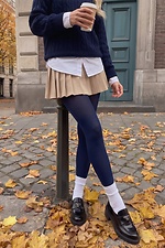 Dunkelblaue Mikrofaserstrumpfhose M-SOCKS 2040381 Foto №2