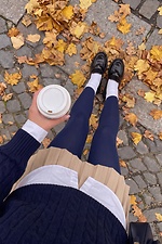 Dunkelblaue Mikrofaserstrumpfhose M-SOCKS 2040381 Foto №3
