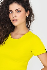 Bawełniany T-shirt ILANA basic w neonowym jasno zielonym kolorze Garne 3040382 zdjęcie №4