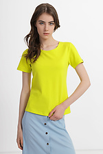ILANA basic cotton T-shirt in neon light green color Garne 3040382 photo №5