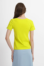 ILANA basic cotton T-shirt in neon light green color Garne 3040382 photo №7