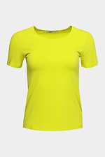 ILANA basic cotton T-shirt in neon light green color Garne 3040382 photo №9
