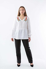 Вышитая женская блуза с воланом и широкими длинными рукавами Cornett-VOL 2012383 фото №4
