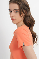 Базовая хлопковая футболка ILANA оранжевого цвета Garne 3040383 фото №9