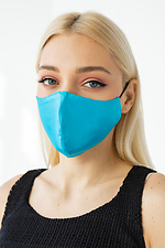 ATLAS blue satin face mask Garne 3500383 photo №2