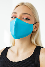 ATLAS blue satin face mask Garne 3500383 photo №3