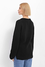 Ciepły sweter typu oversize wykonany z czarnej mieszanki wełny  4038383 zdjęcie №2
