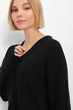 Ciepły sweter typu oversize wykonany z czarnej mieszanki wełny  4038383 zdjęcie №3