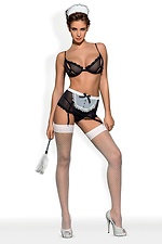 Erotische Dienstmädchen Kostüm aus transparentem Mesh und Spitze Obsessive 4025384 Foto №4