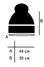 Тепла в'язана шапка чорного кольору з помпоном і відворотом Custom Wear 8025384 фото №4