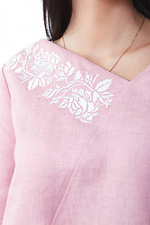 Асимметричная льняная блуза вышиванка розового цвета Cornett-VOL 2012385 фото №2