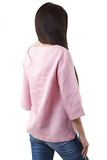 Асимметричная льняная блуза вышиванка розового цвета Cornett-VOL 2012385 фото №3