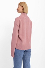 Knitted oversized sweater with a high neck  4038385 photo №2