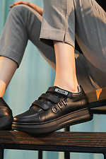 Black leather sneakers for the city  8018385 photo №6