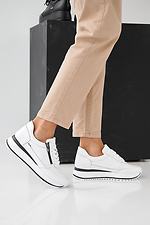 Women's spring-autumn white leather sneakers  2505386 photo №6