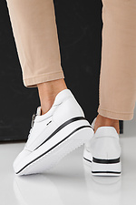 Women's spring-autumn white leather sneakers  2505386 photo №7