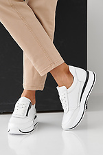 Women's spring-autumn white leather sneakers  2505386 photo №8