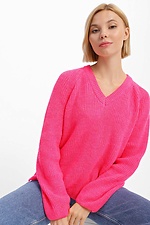 Ciepły sweter typu oversize wykonany z różowej mieszanki wełny  4038386 zdjęcie №1