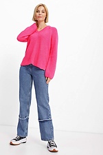 Ciepły sweter typu oversize wykonany z różowej mieszanki wełny  4038386 zdjęcie №4