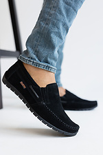 Men's moccasins suede spring-autumn black  2505387 photo №2