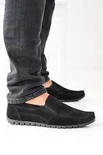 Men's moccasins suede spring-autumn black  2505387 photo №6