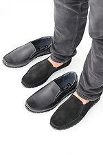 Men's moccasins suede spring-autumn black  2505387 photo №8