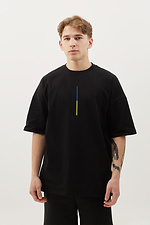 Übergroßes T-Shirt aus schwarzer Baumwolle mit patriotischem Aufdruck GEN 9000387 Foto №1