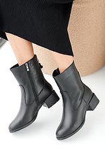 Women's winter black leather boots  2505388 photo №7