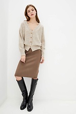 Short buttoned cardigan in soft wool  4038388 photo №2