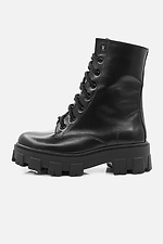 Wysokie skórzane buty zimowe na platformie wojskowej  4205388 zdjęcie №1