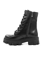 Wysokie skórzane buty zimowe na platformie wojskowej  4205388 zdjęcie №2