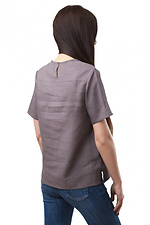 Пряма жіноча блузка вишиванка з льону з короткими рукавами Cornett-VOL 2012389 фото №2
