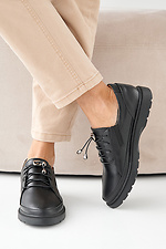 Schwarze Damen-Lederschuhe fr Frhling und Herbst  2505389 Foto №7