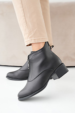 Schwarze Damen-Lederstiefel fr Frhling und Herbst 2505390 Foto №2