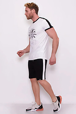 Men's T-shirt and shorts set Palm White with black Teamv 8034390 photo №4